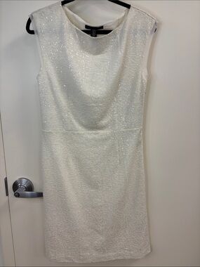 Kenneth Cole White Sequin Sheath Dress